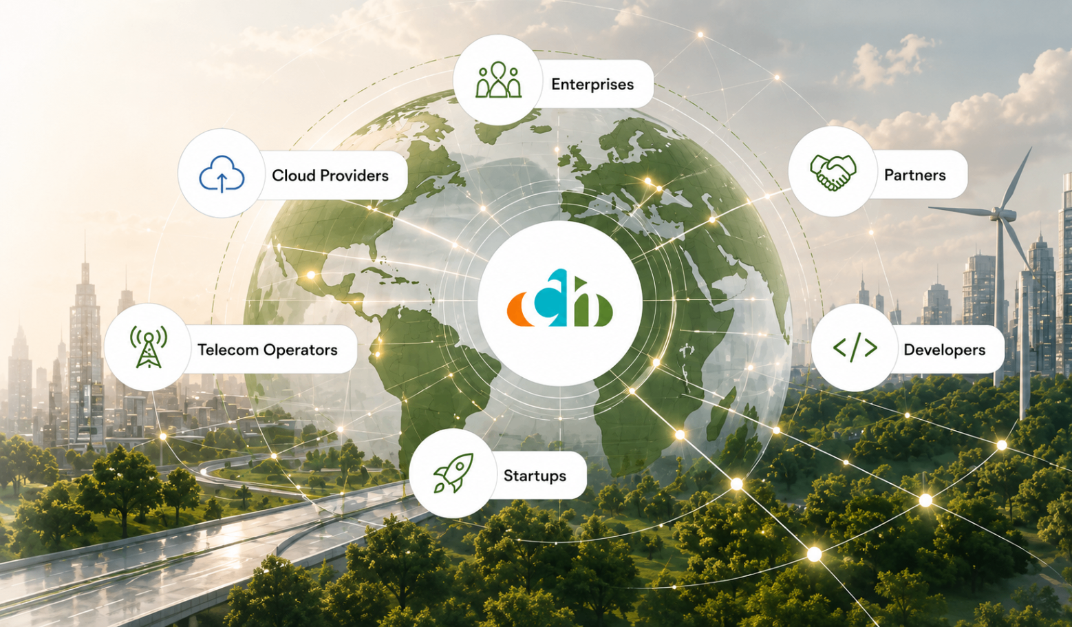 CloudHost ecosystem globe connecting partners worldwide